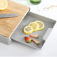 Bamboo Drawer Cutting Board with Integrated Cheese and Chopping Tools