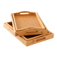 Bamboo Wooden Tea Tray with Handles - Durable Dinner Plate Stand